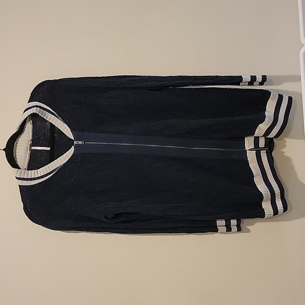 Free People TEAM LACE VARSITY JACKET Women’s Size Large Blend Academia Cottageco